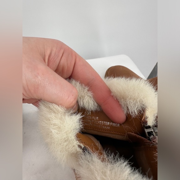 Linea Paolo | Women’s 6 Brown Hidden Wedge Flossie Ankle Boot Faux Fur - Picture 3 of 7